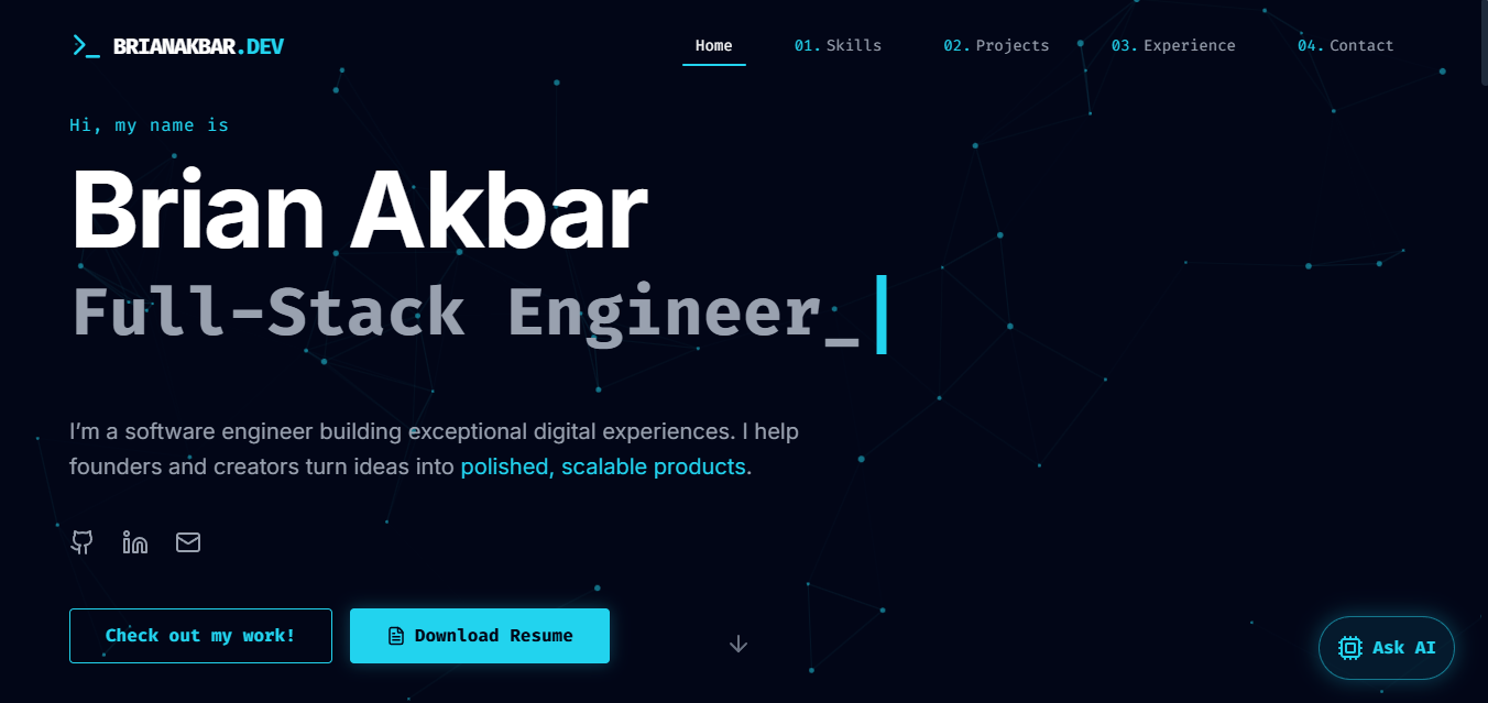 Personal Portfolio view 1